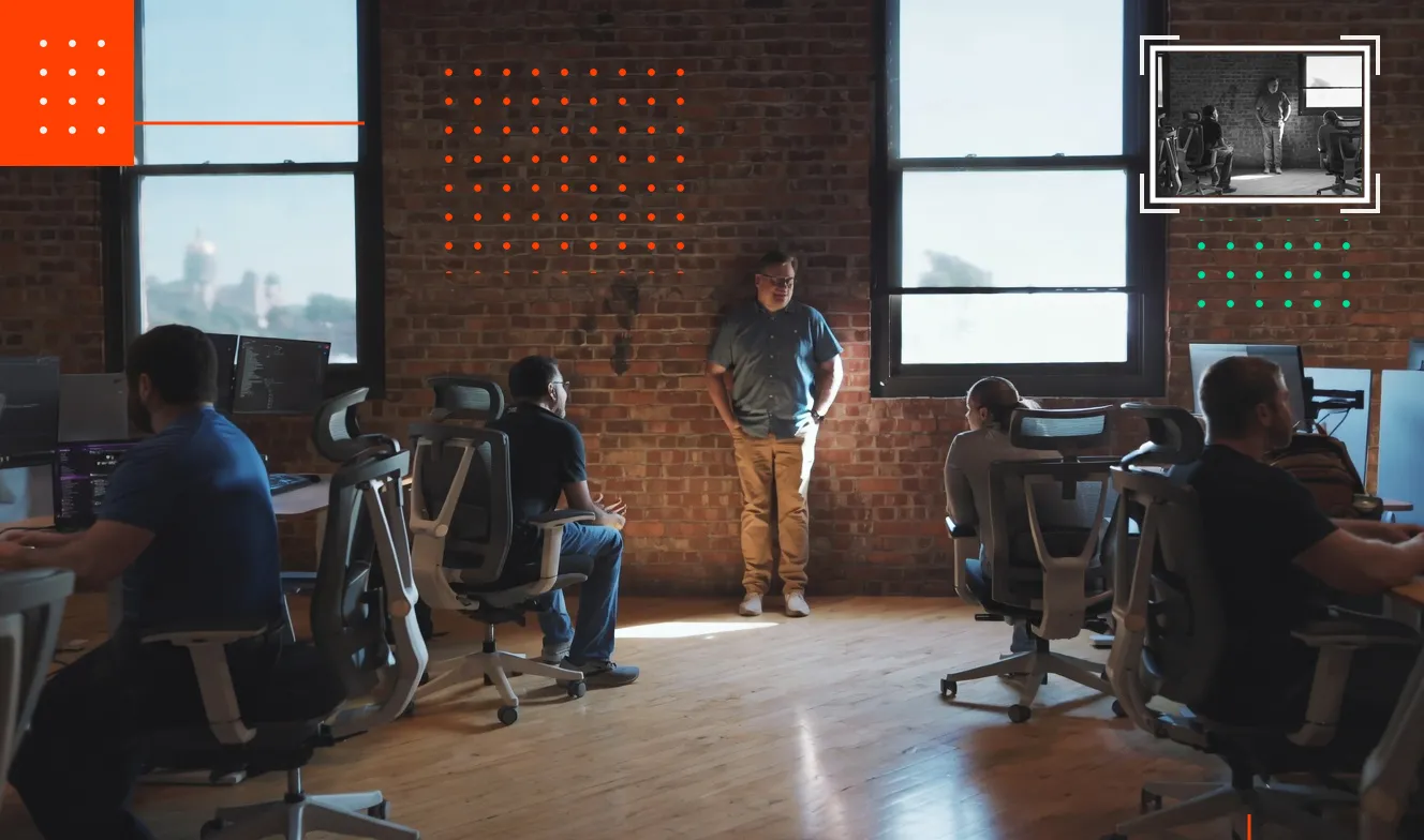 The WWC team at work in the open office