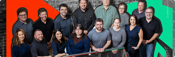 WWC team members and office workspace