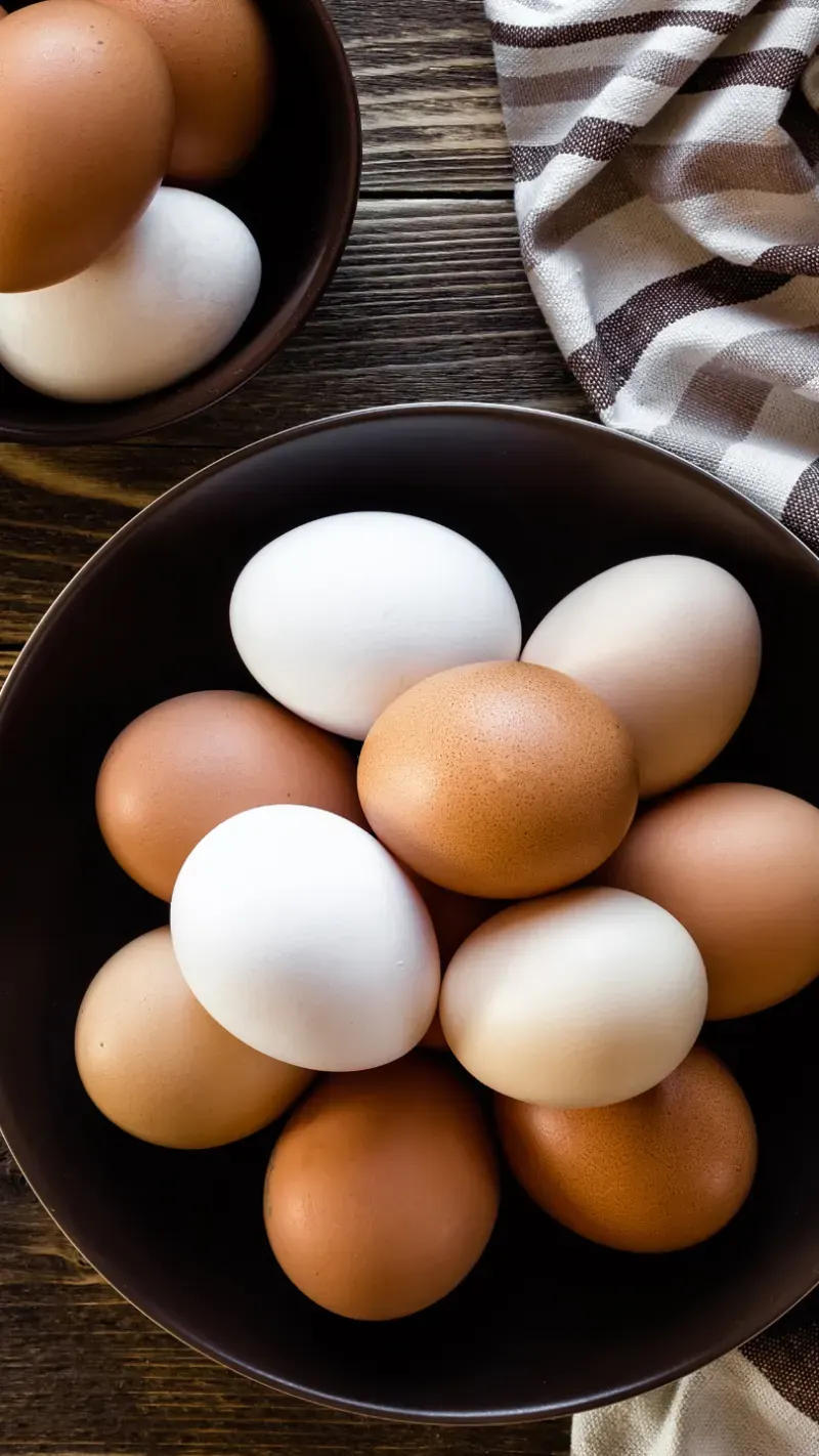 Bowl of brown and white eggs from the Agriculture Sustainability Reporting Tool project